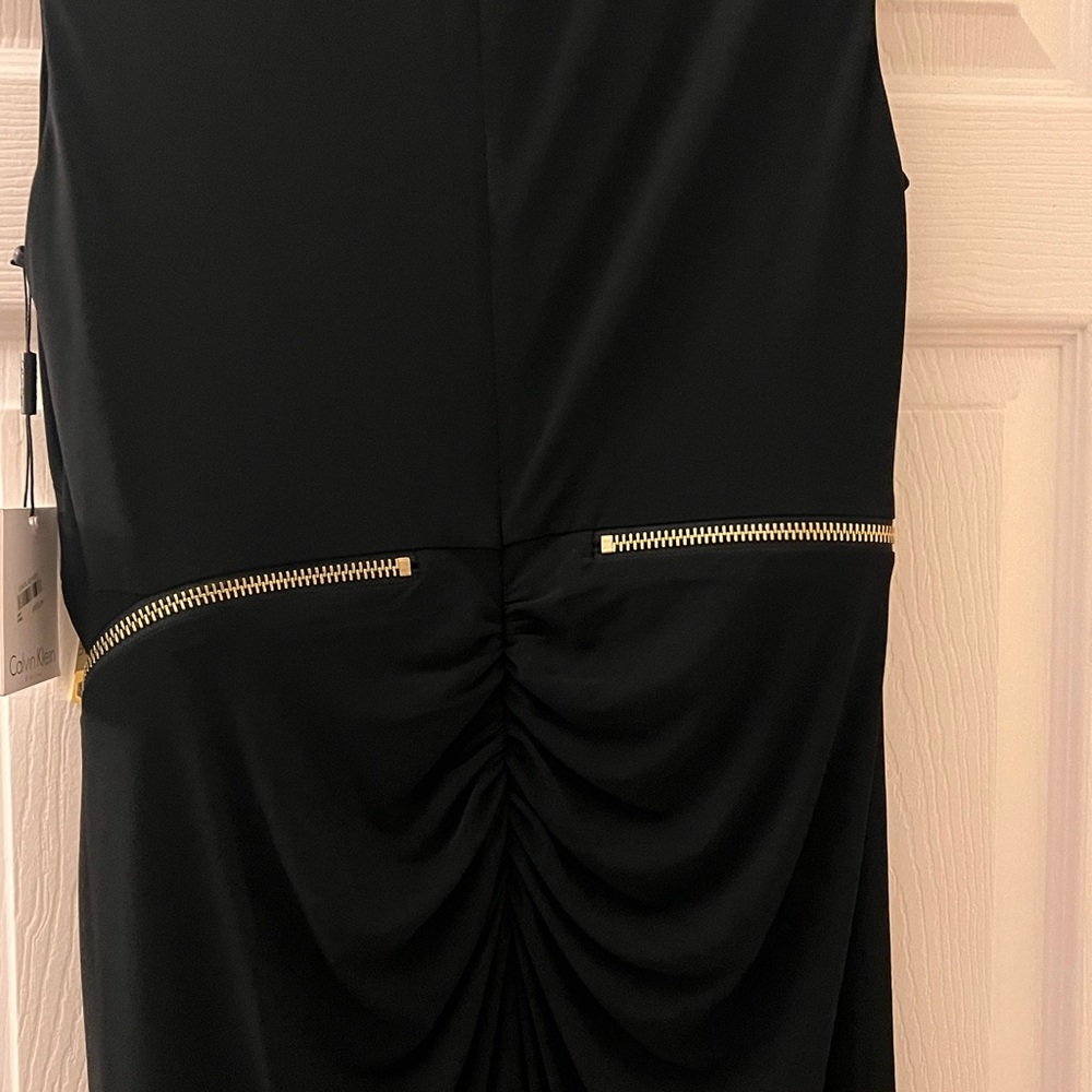 Calvin Klein Black Dress with Gold Zipper Details